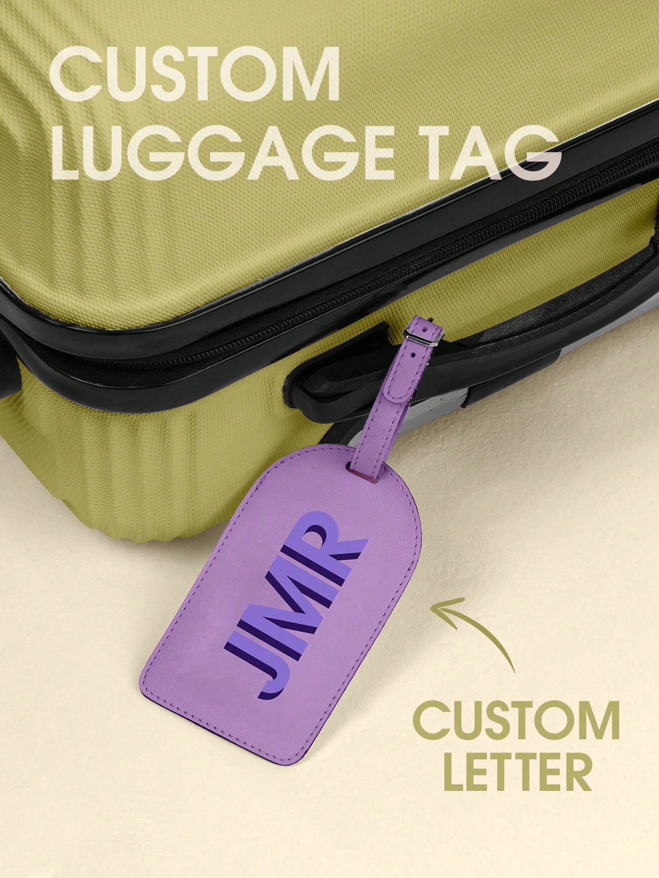 Mens Formal - Personalized Initial Luggage Tag Custom Letter