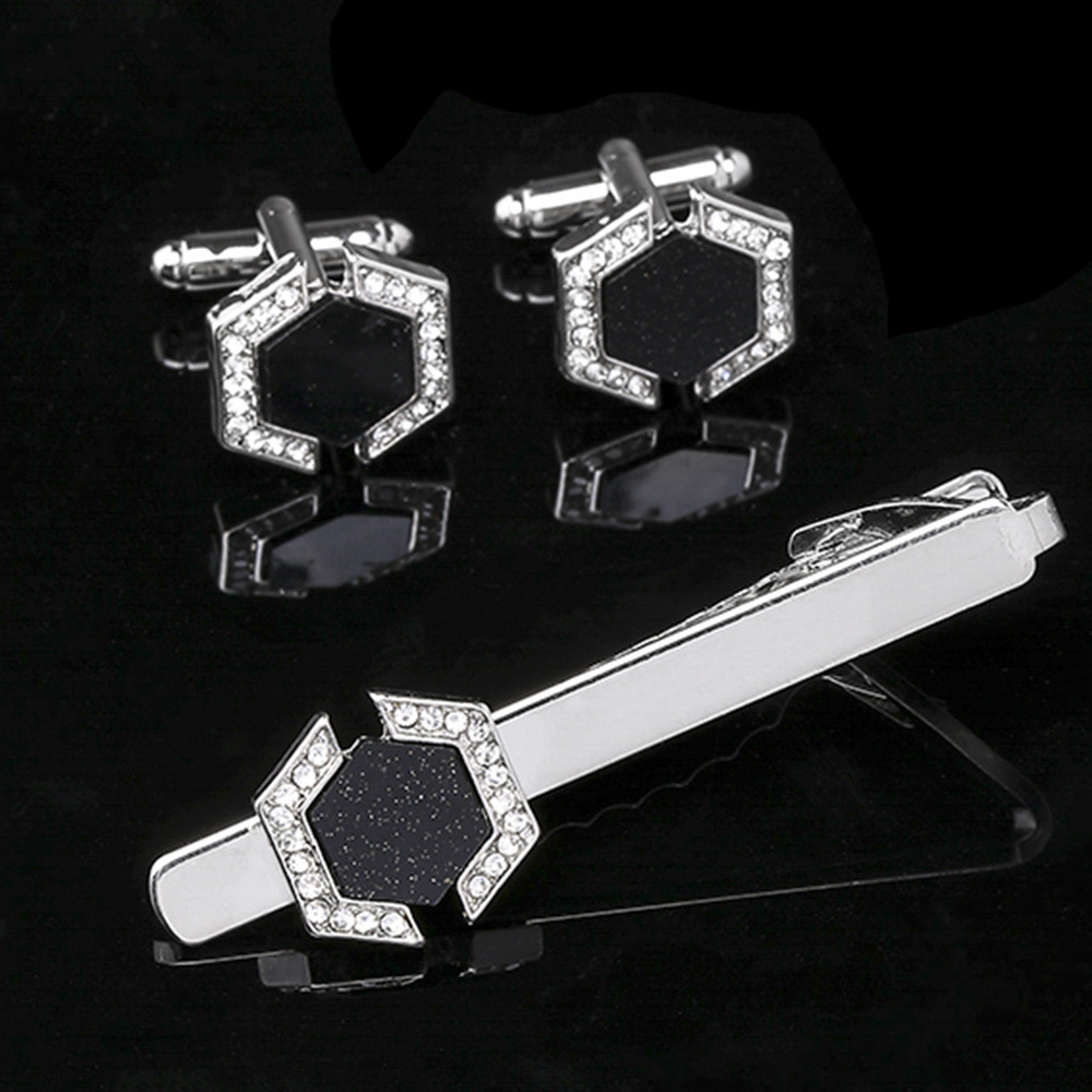 Men'S Formal Wear Ties - 1PCS Starry Sky Geometric Hexagon Cufflinks