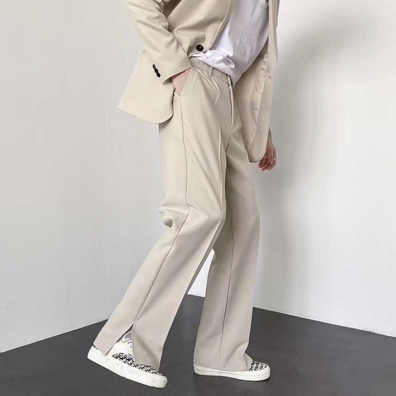 Korean Men Formal Wear - Grey Khaki Black Suit Pants Men