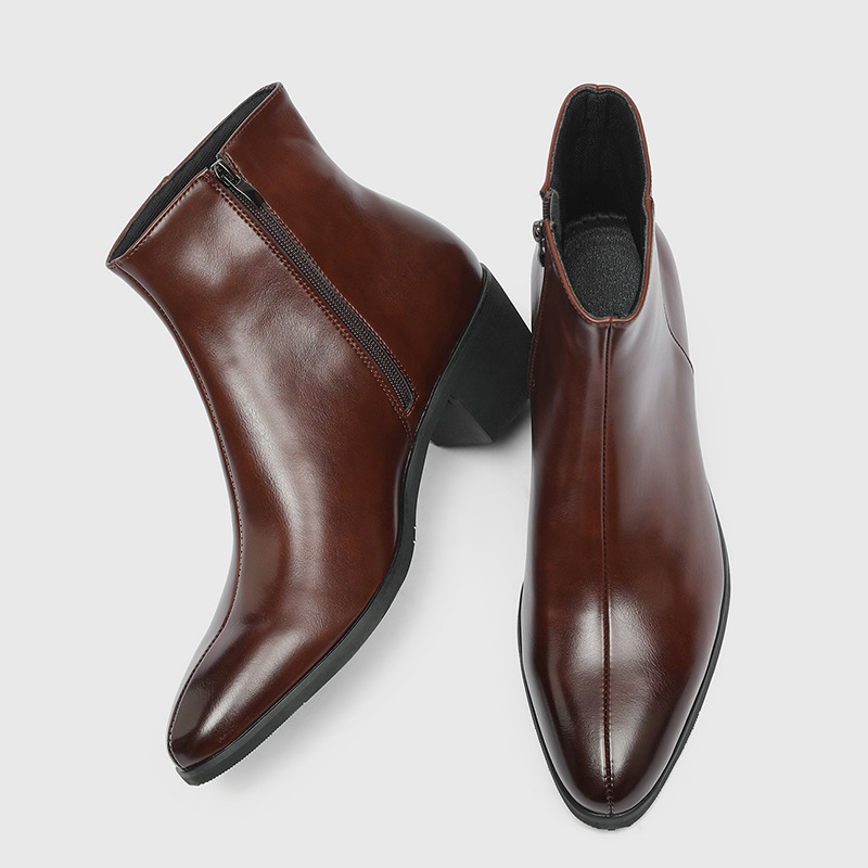 Men Formal Wear With Boots - New Vintage British Men Leather Shoes