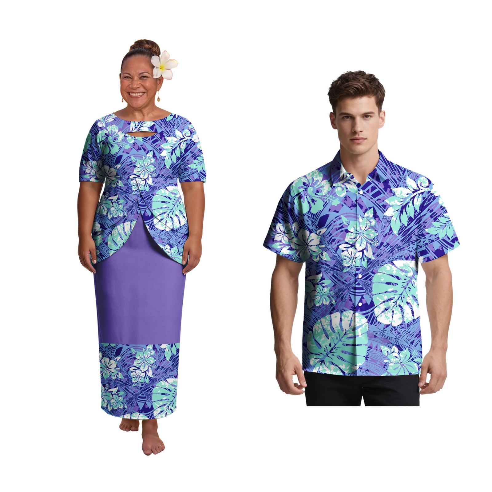 Men'S Hawaiian Formal Wear - Beach Samoan Puletasi Elegant Women's Wear