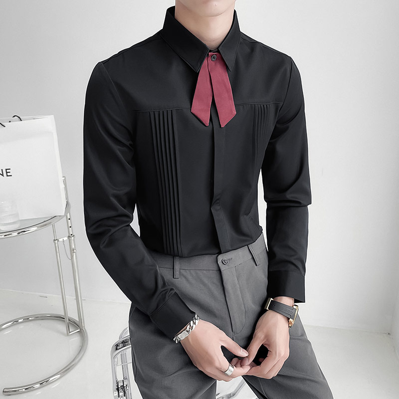Korean Men Formal Wear - Luxury Men Wedding Party Shirt Korean