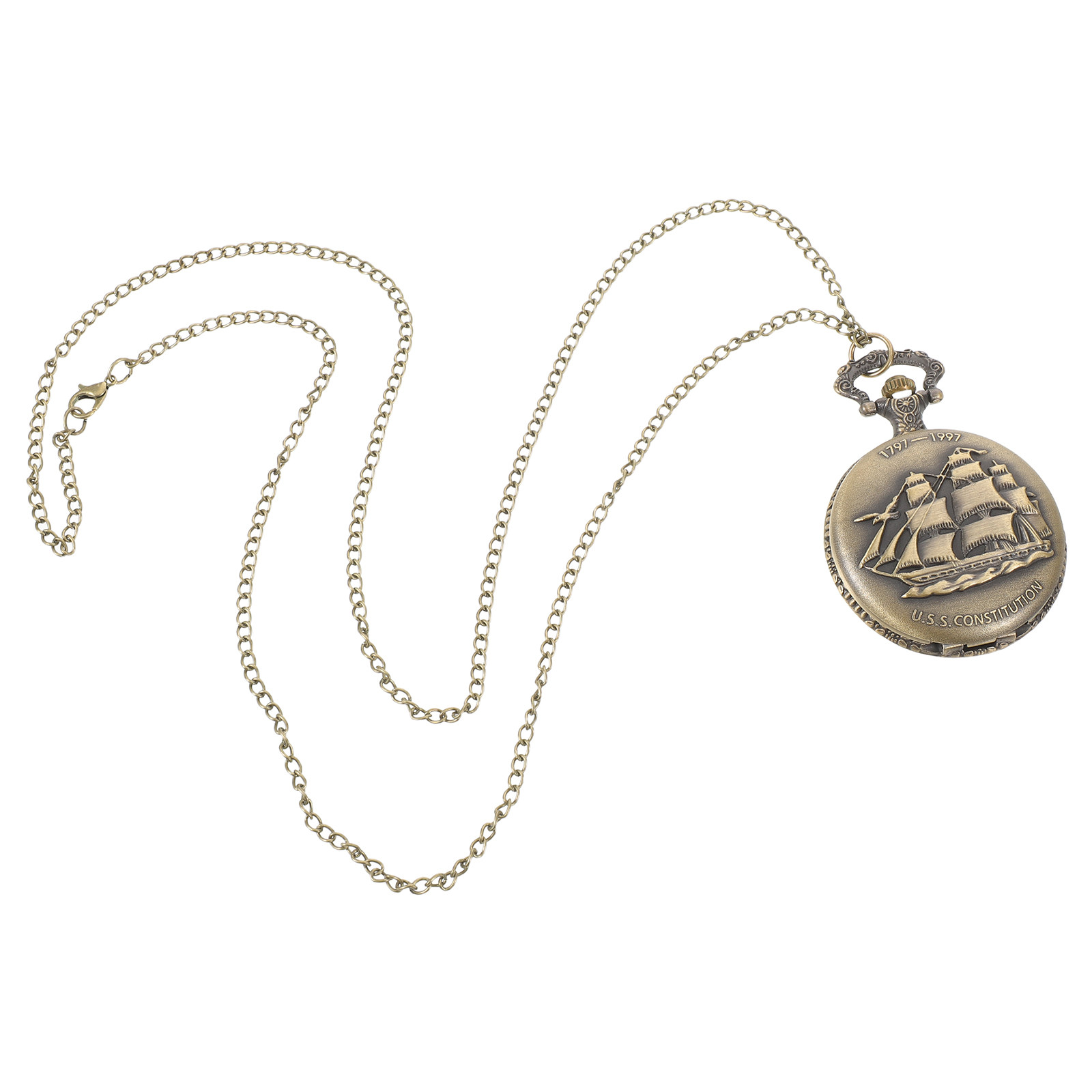 Arabic Formal Wear Men - Vintage Pocket Watch Necklace Bronze Quartz