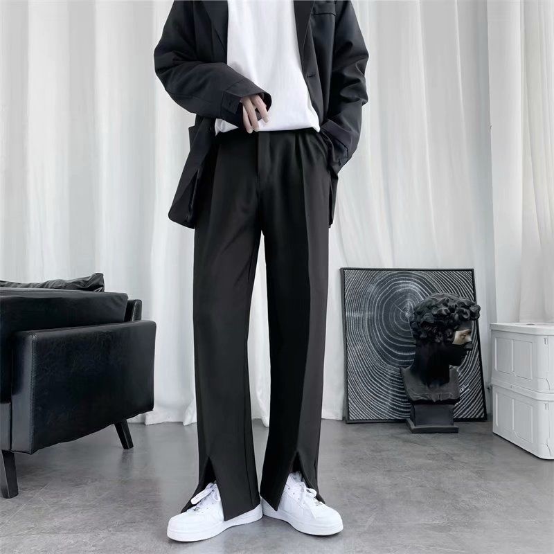 Korean Men Formal Wear - Spring/Summer Black Suit Pants Men Fashion
