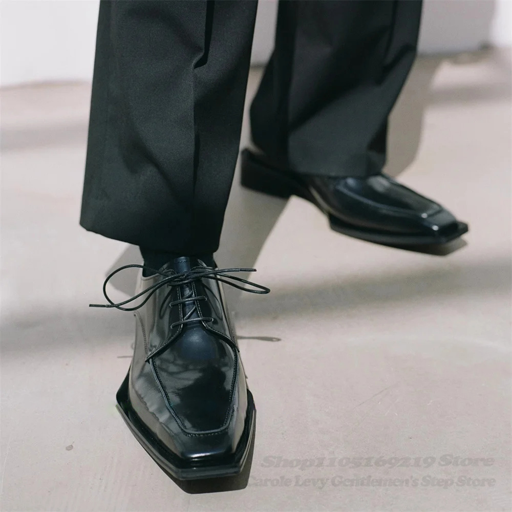 Men'S Formal Style - Black Patent Leather Men 4Cm Heel