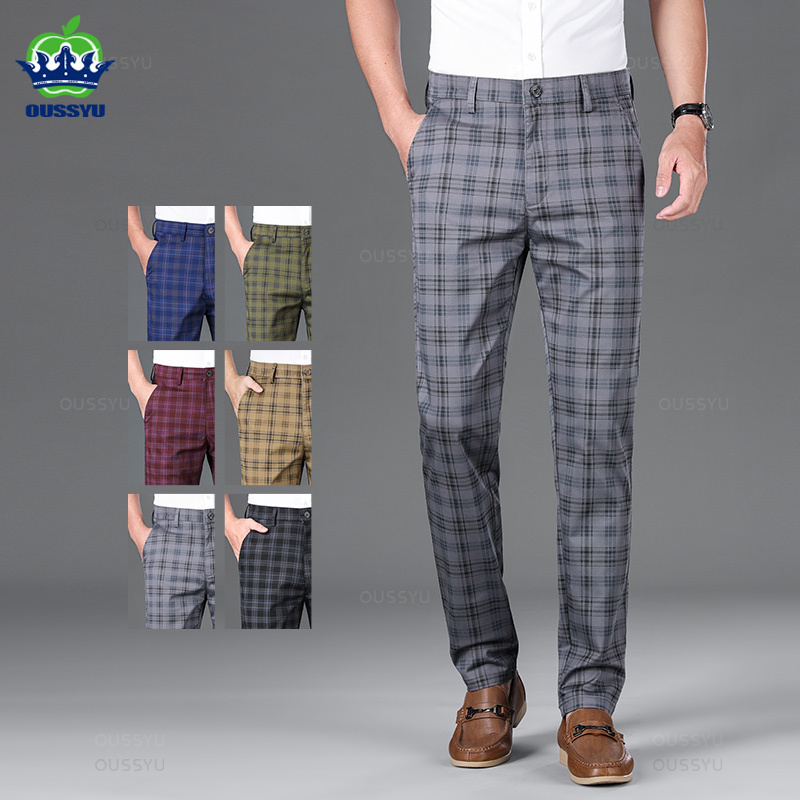 Men'S Formal Style - OUSSYU Brand Clothing High Quality Plaid