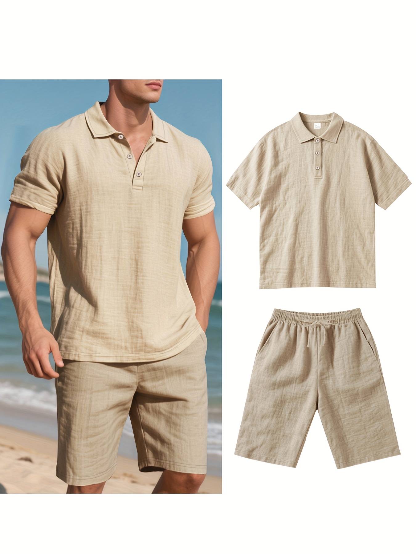 Summer Men Suit Fashion Linen  - Men'S Formal Beach Wear review and price