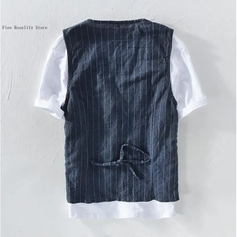 British Casual Linen Vest for  - Men Formal Wear Summer review and price