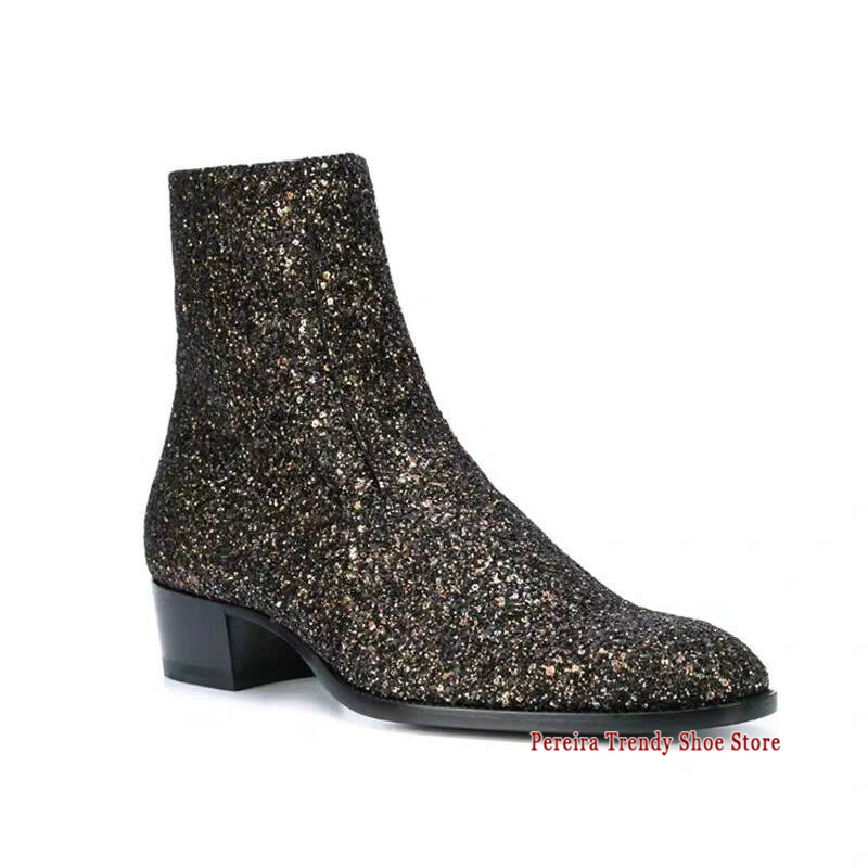 Autumn Winter Black Sequined M - Men Formal Wear With Boots review and price