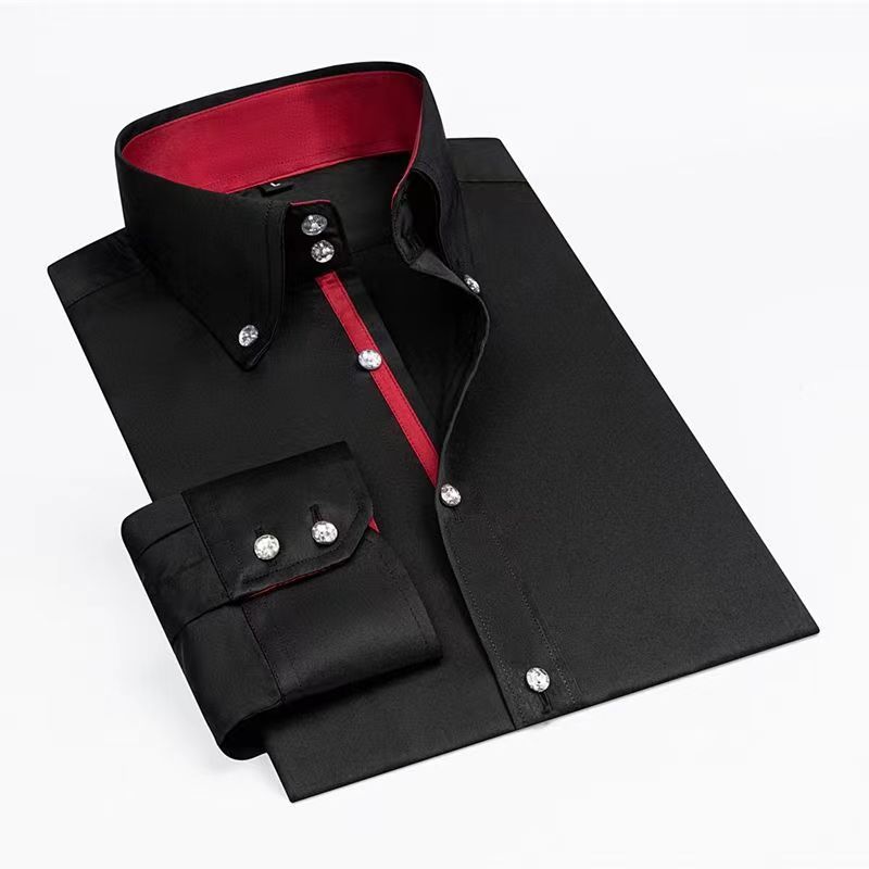 Men Designer Dress Shirt Butto - Korean Men Formal Wear review and price