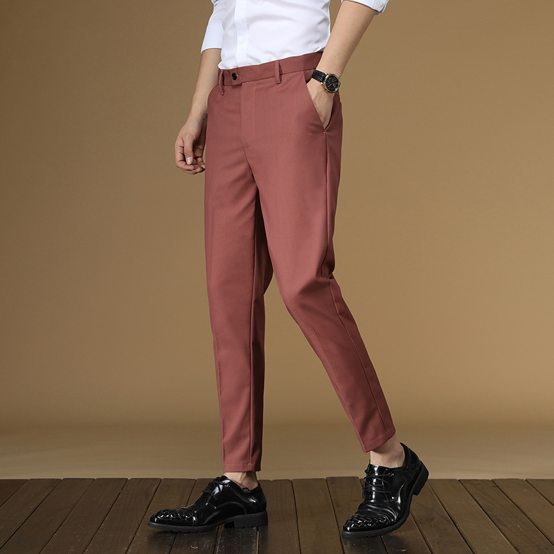 Summer Suit Pants Men Red Blac - Men Formal Wear Summer review and price