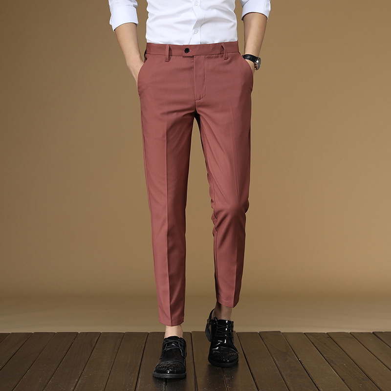 Summer Suit Pants Men Red Blac - Men Formal Wear Summer review and price