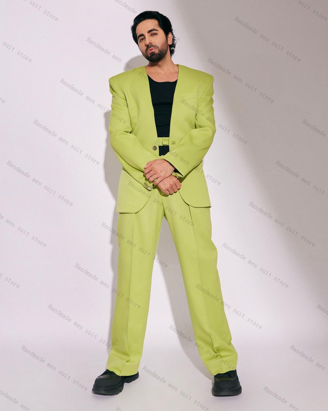 Fashion Green Men Suit Set 2 P - Men Formal Wear Wedding Guest review and price