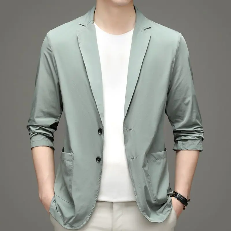 New Summer Men Thin Blazers Bu - Men Formal Wear Summer review and price