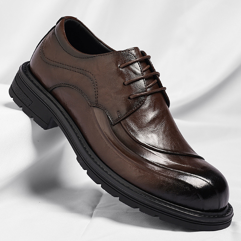 Brown Burnished Genuine Leathe - Men Formal Wear Wedding review and price