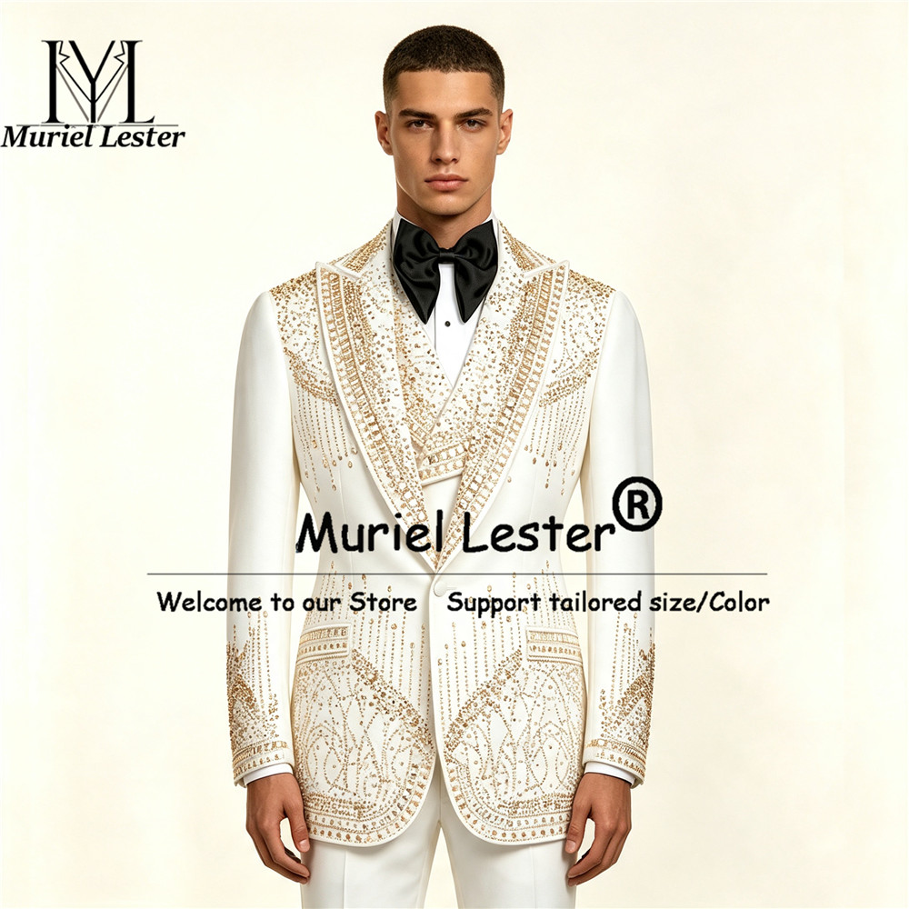 Luxury Men's Suits 3 Piece Set - Men Formal Wear Wedding review and price