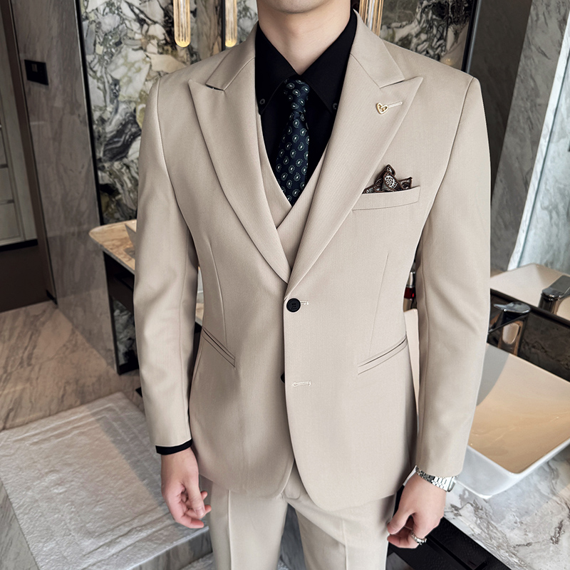 Slim-Fit Three-Piece Set Korea - Korean Men Formal Wear review and price
