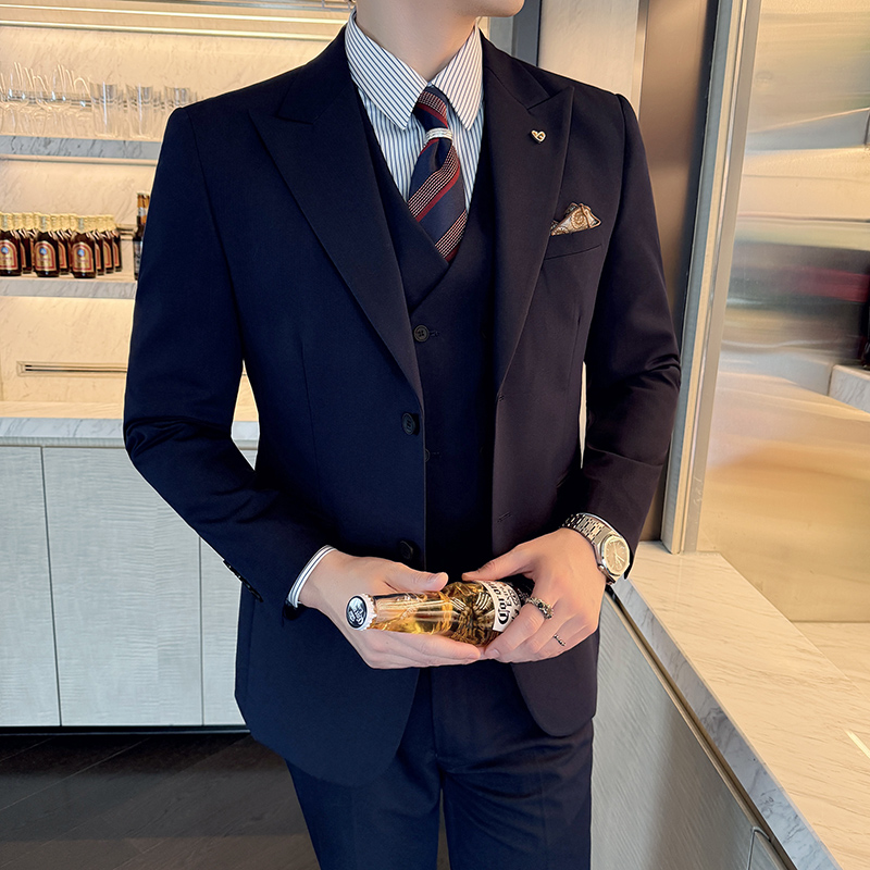 Slim-Fit Three-Piece Set Korea - Korean Men Formal Wear review and price
