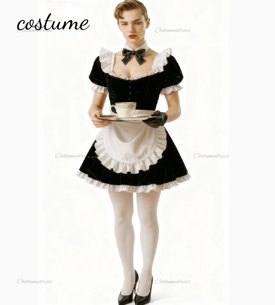 Chic Little Black Man In Maid  - Men Formal Wear All Black review and price