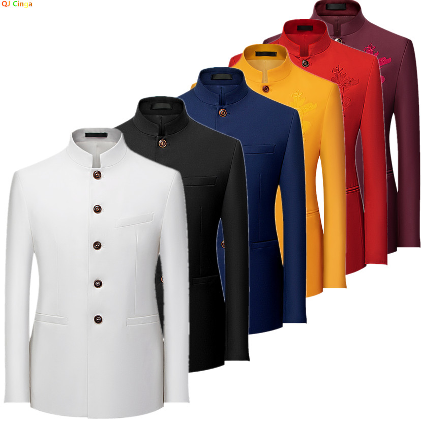 2026 Men's Chinese Style Long  - Korean Men Formal Wear review and price