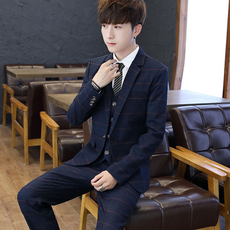 Slim Fit Tee Piece Suit Set fo - Korean Men Formal Wear review and price