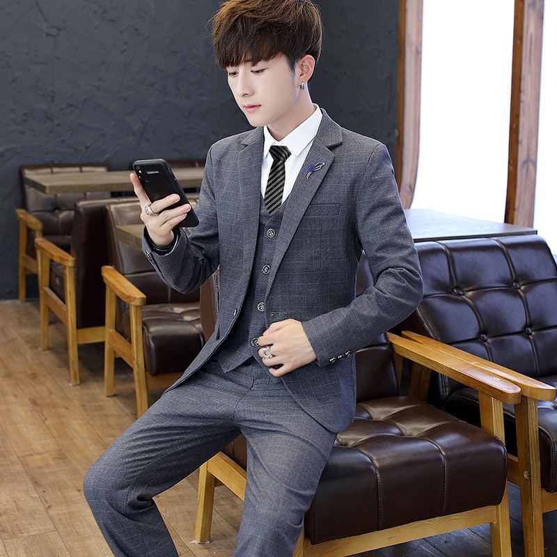 Slim Fit Tee Piece Suit Set fo - Korean Men Formal Wear review and price