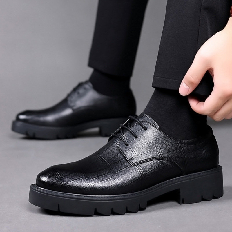 Mens Black Leather Crocodile E - Men Formal Wear All Black review and price