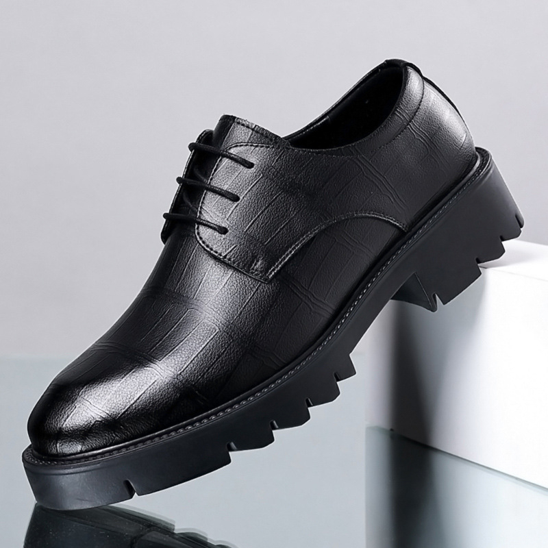 Mens Black Leather Crocodile E - Men Formal Wear All Black review and price
