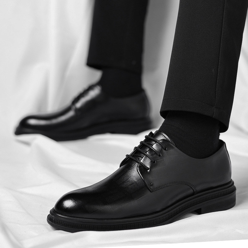Mens Black Textured Leather Po - Men Formal Wear All Black review and price
