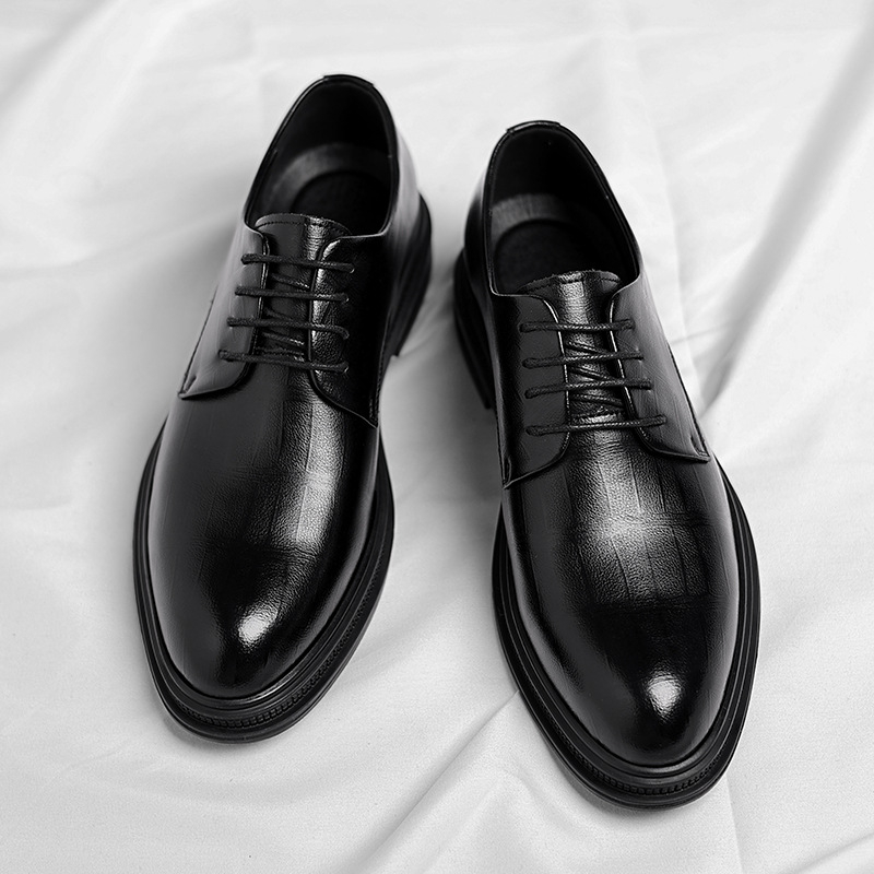 Mens Black Textured Leather Po - Men Formal Wear All Black review and price