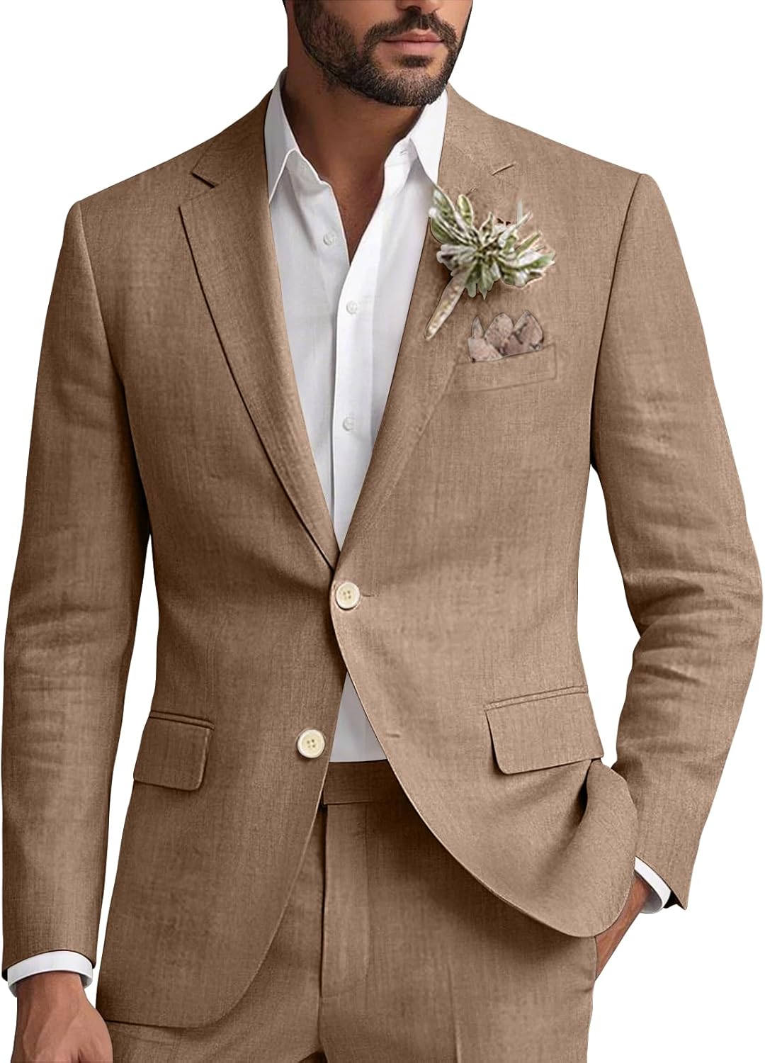 Linen Suit for Men 2 Piece  Cl - Men'S Formal Beach Wear review and price