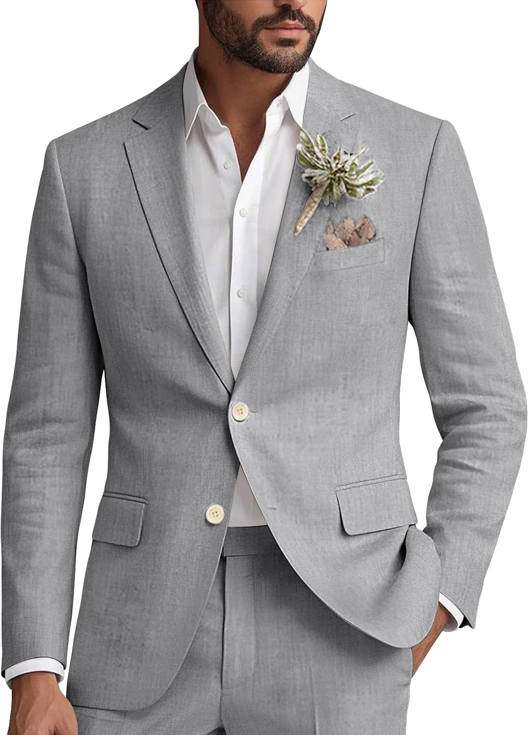 Linen Suit for Men 2 Piece  Cl - Men'S Formal Beach Wear review and price