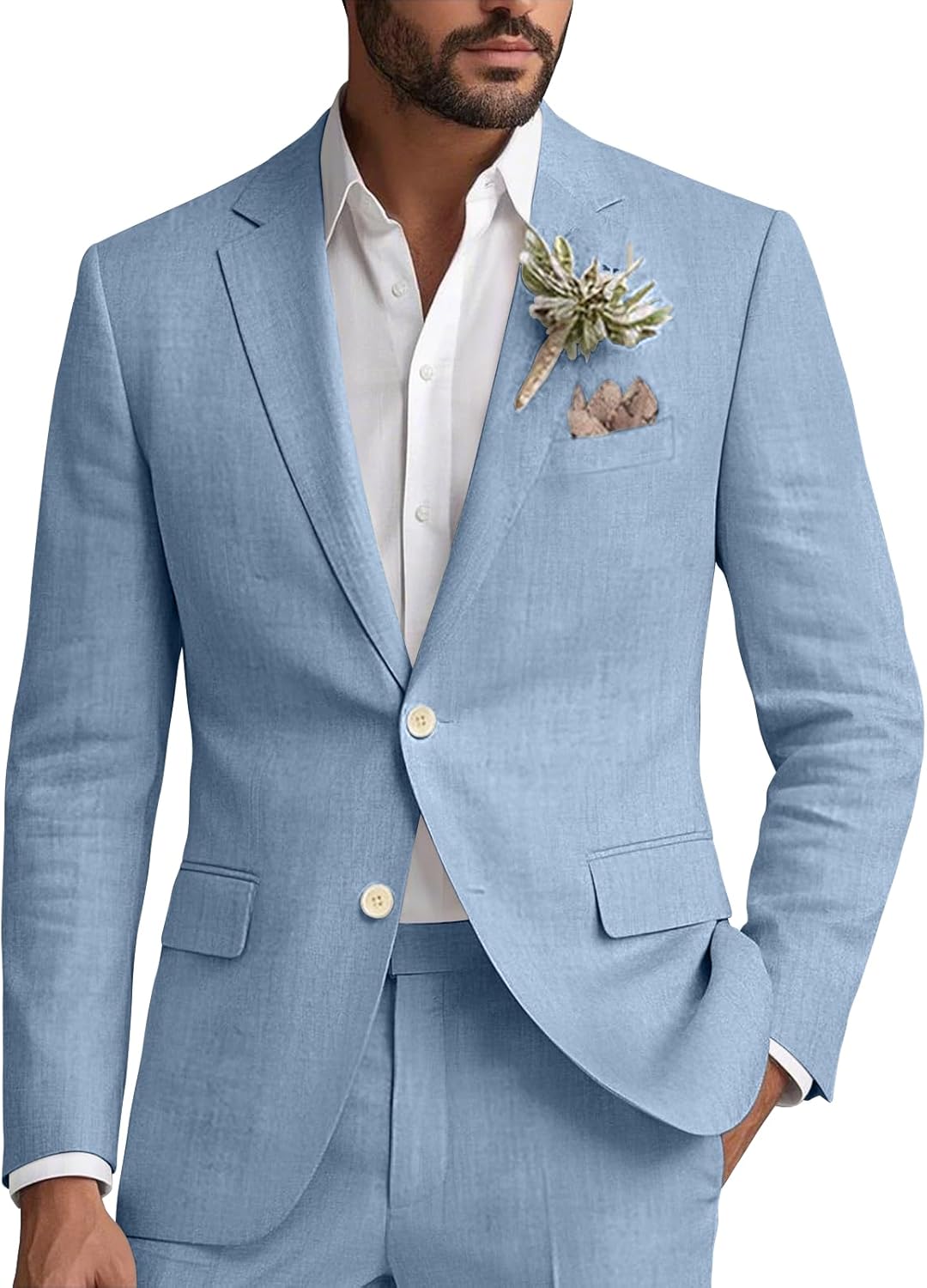 Linen Suit for Men 2 Piece  Cl - Men'S Formal Beach Wear review and price