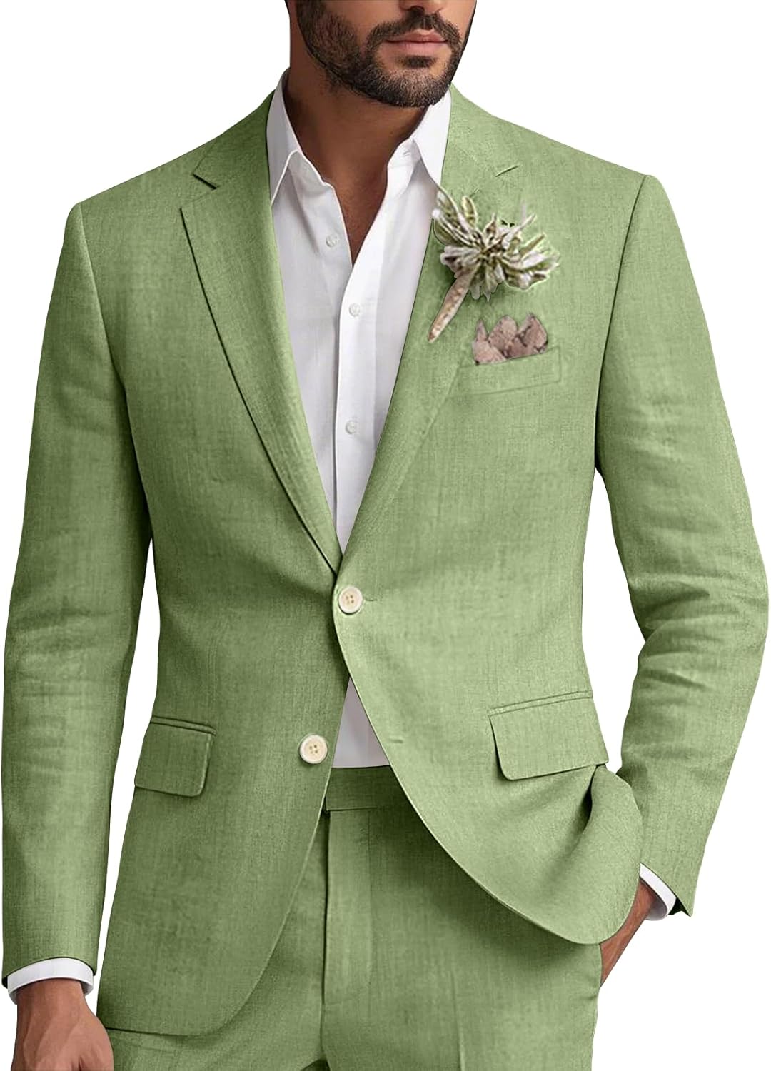 Linen Suit for Men 2 Piece  Cl - Men'S Formal Beach Wear review and price