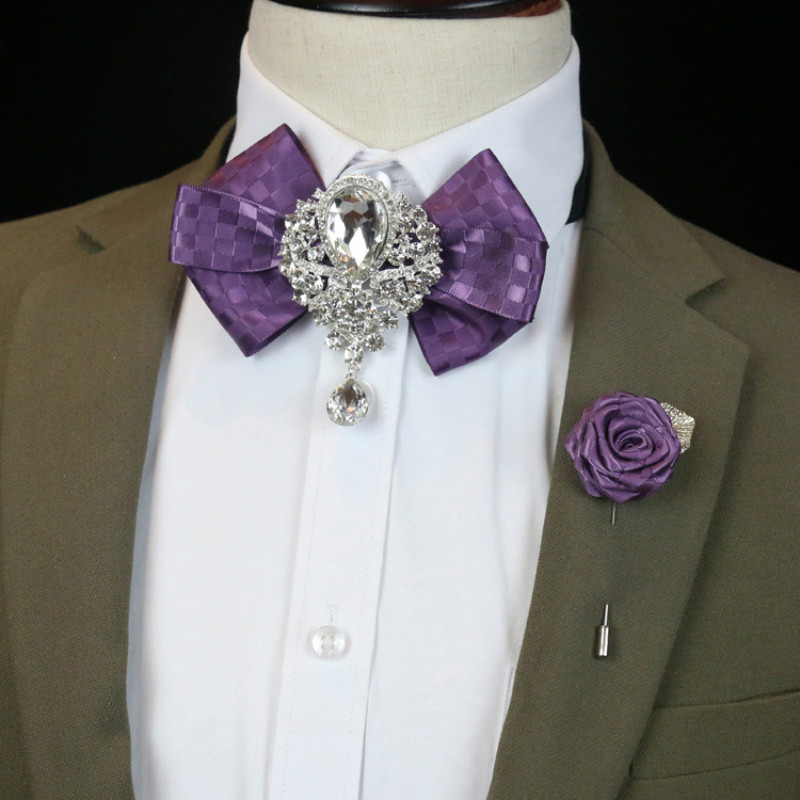 Men's Wedding Rhinestone Bow T - Korean Men Formal Wear review and price