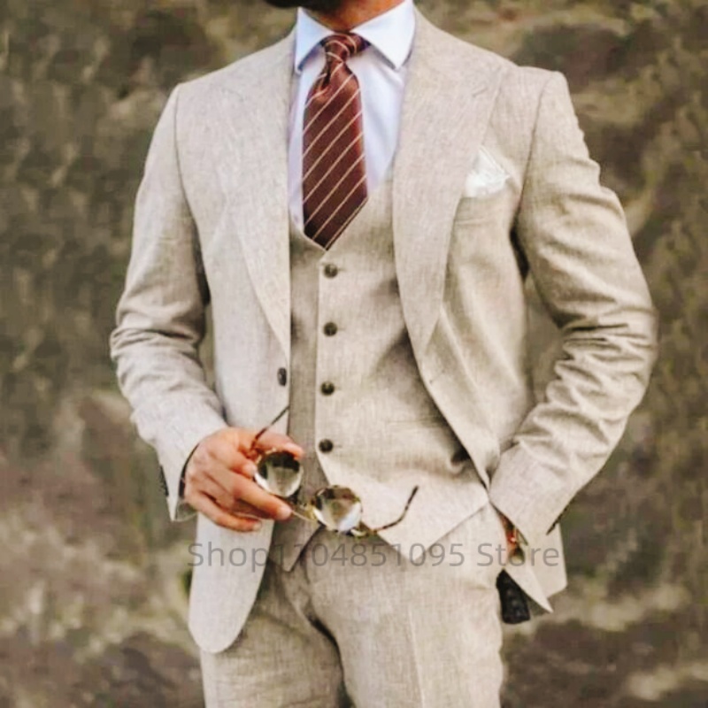 High Quality 3 Pieces Beige/Bl - Men'S Formal Beach Wear review and price