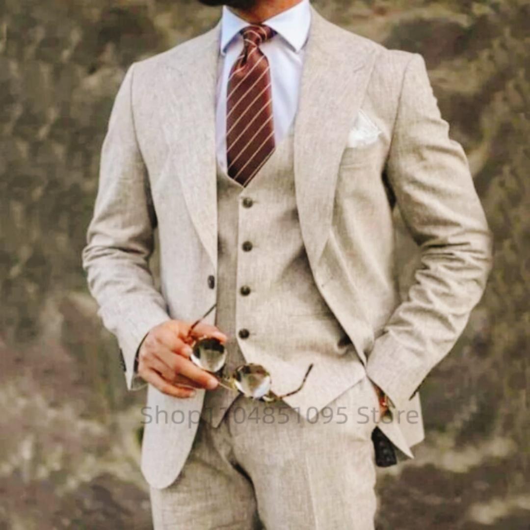 High Quality 3 Pieces Beige/Bl - Men'S Formal Beach Wear review and price