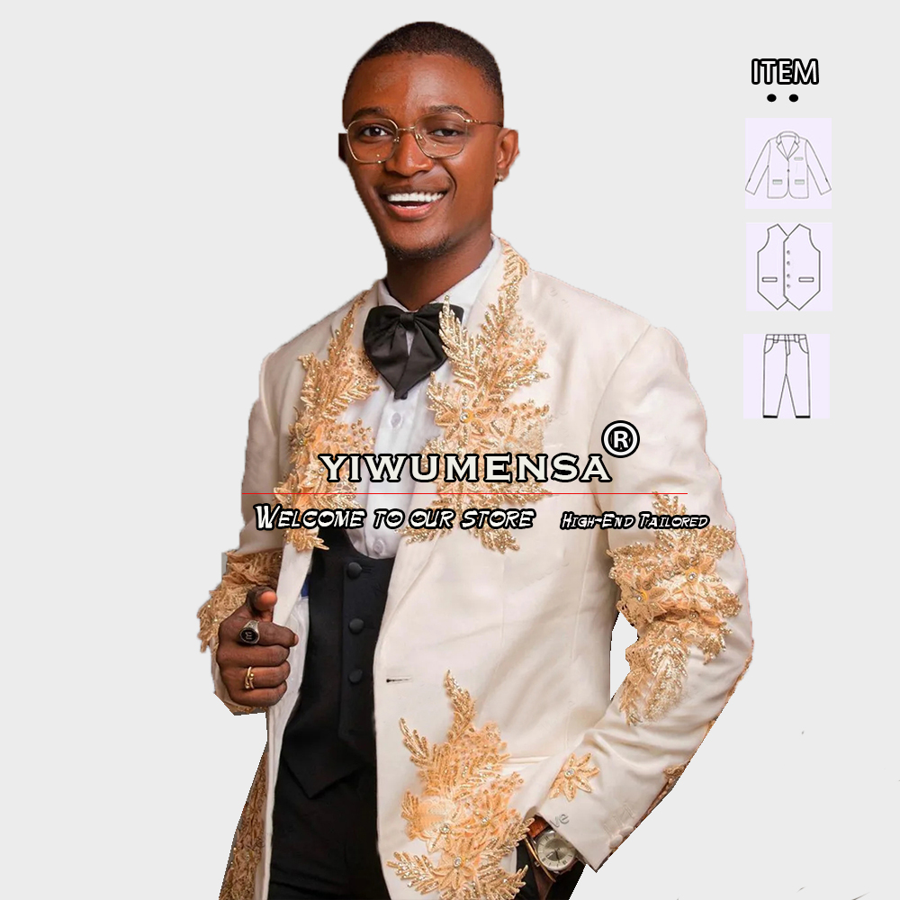 Customized 3 Pieces Suits Men  - Men Formal Wear Wedding review and price