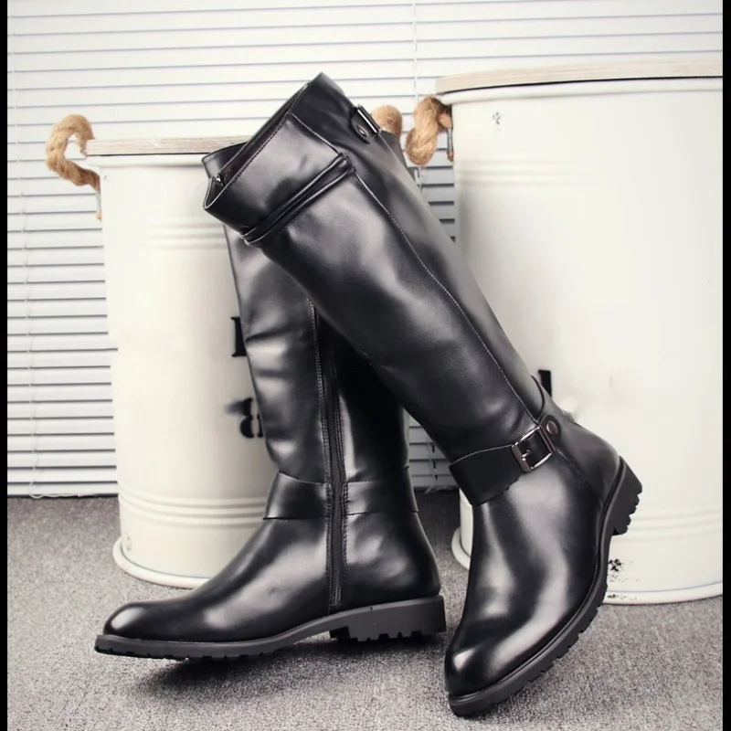 Plus Size 37-46 Top Quality Pu - Men Formal Wear With Boots review and price