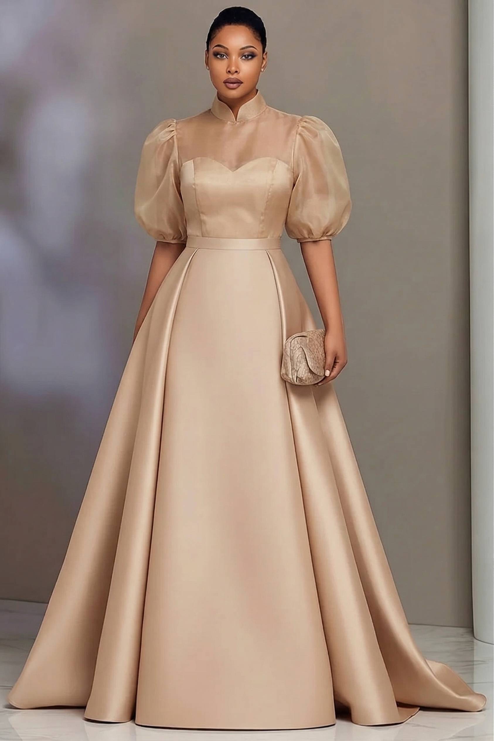 Plus Size Elegant Satin Prom D - Men'S Formal Wear For Wedding Guest review and price