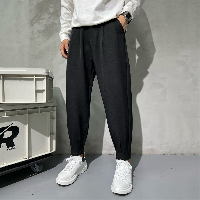 Solid Color Suit Pants Men Fas - Korean Men Formal Wear review and price