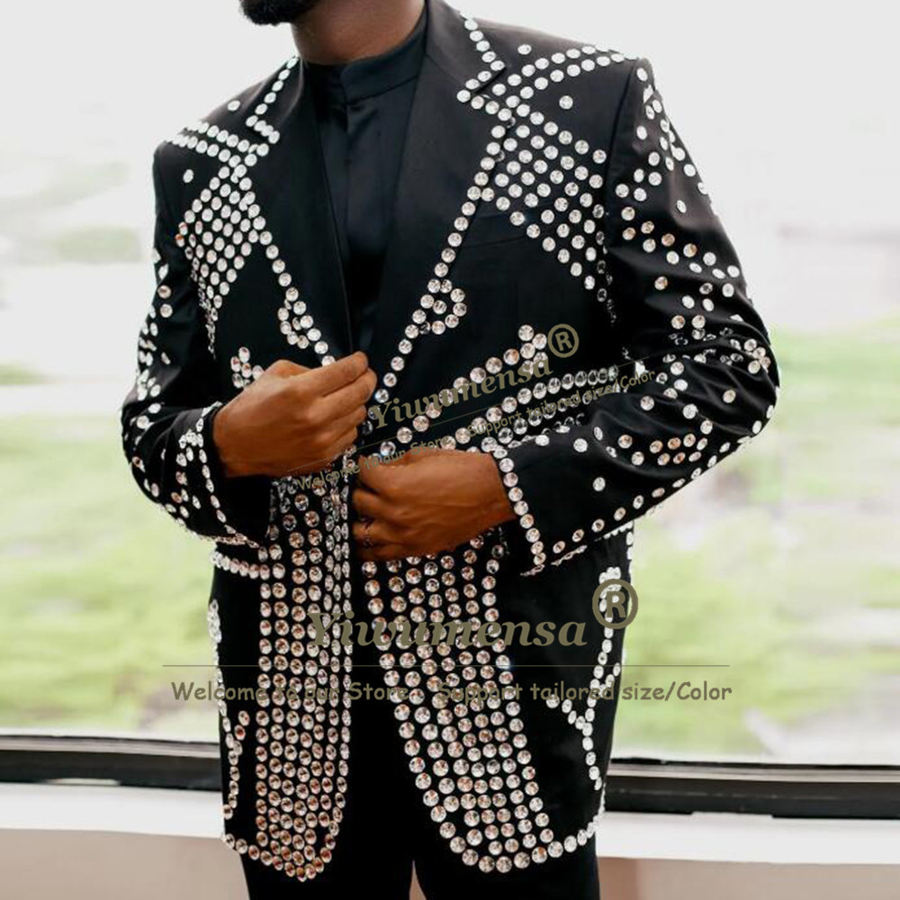 Heavy Beaded Stones Suits Men  - Men Formal Wear Wedding review and price